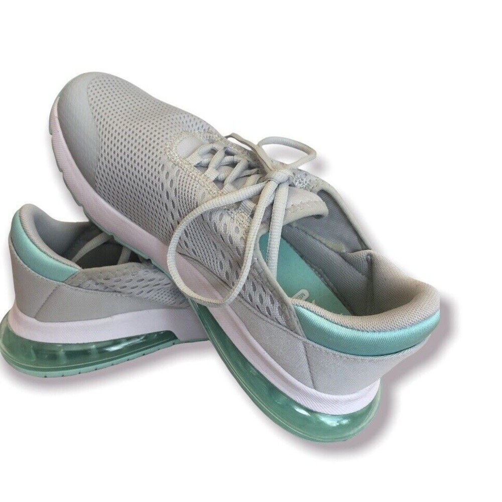 Avia Shoes Women’s 10M O2 Air Athletic Gray‎ Aqua Green Lace Up Mesh Sneakers